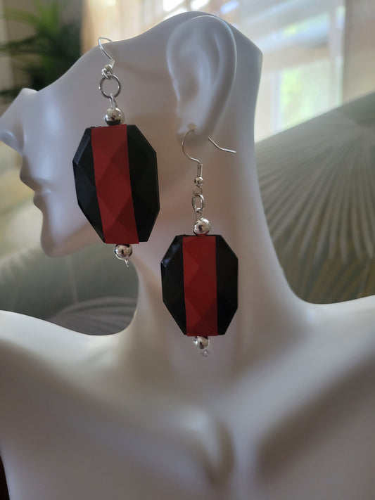 Red & black earrings