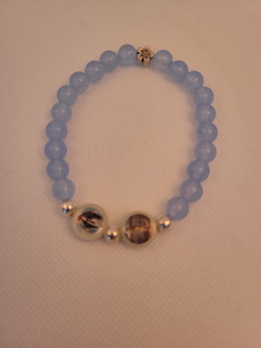 Light blue beaded bracelet