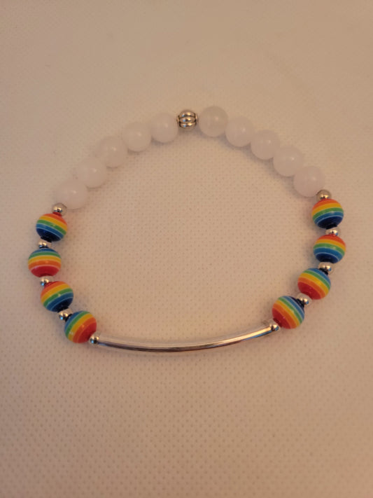 Pride & white bracelet